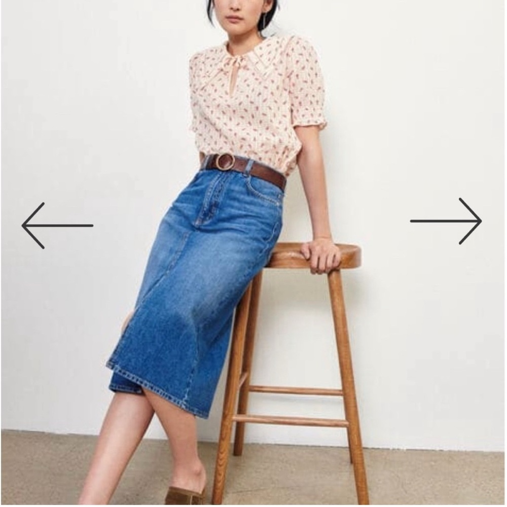 BA&SH NWT denim midi skirt, size medium